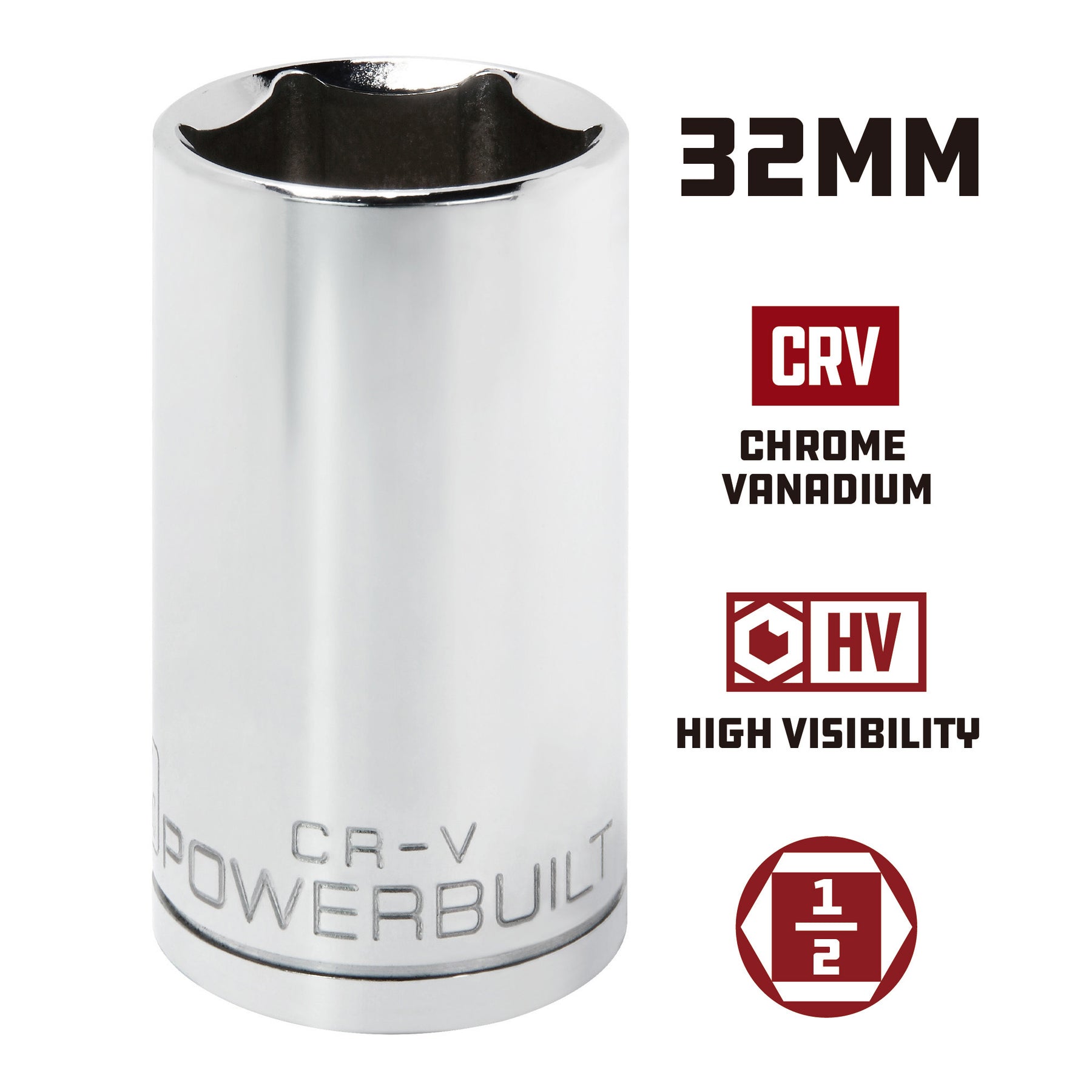 1/2 Inch Drive 32 MM 6 Point Deep Socket