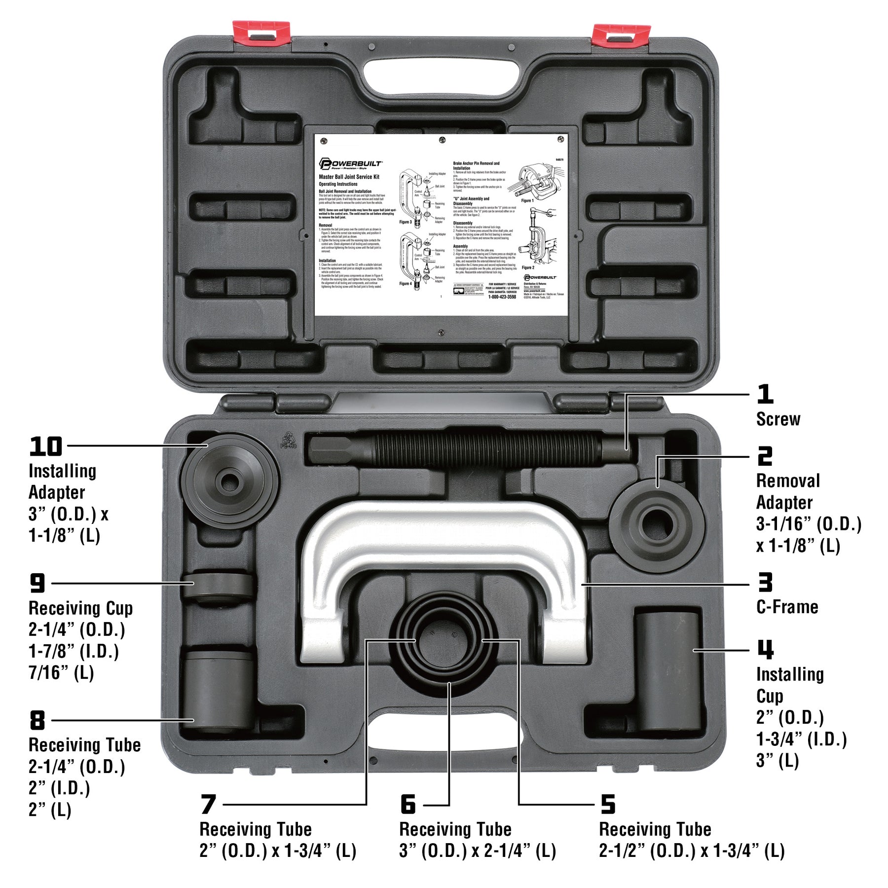 10 Piece Master Ball Joint Service Kit