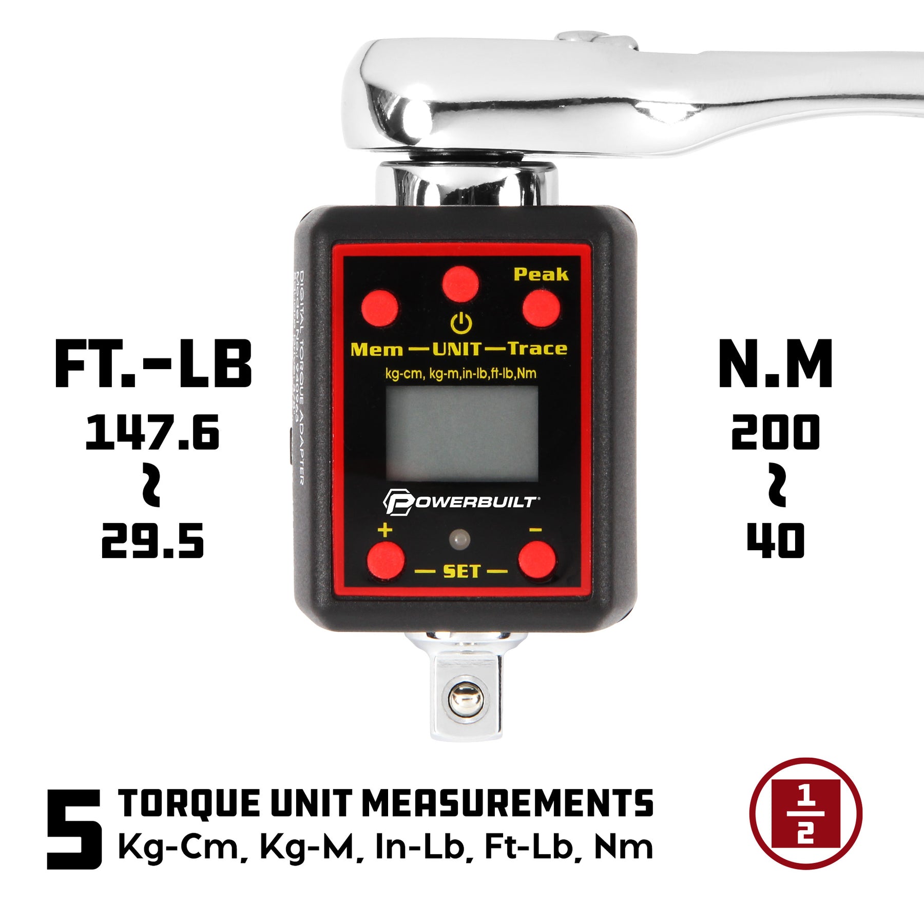 1/2 in. Dr. Digital Torque Socket Adapter