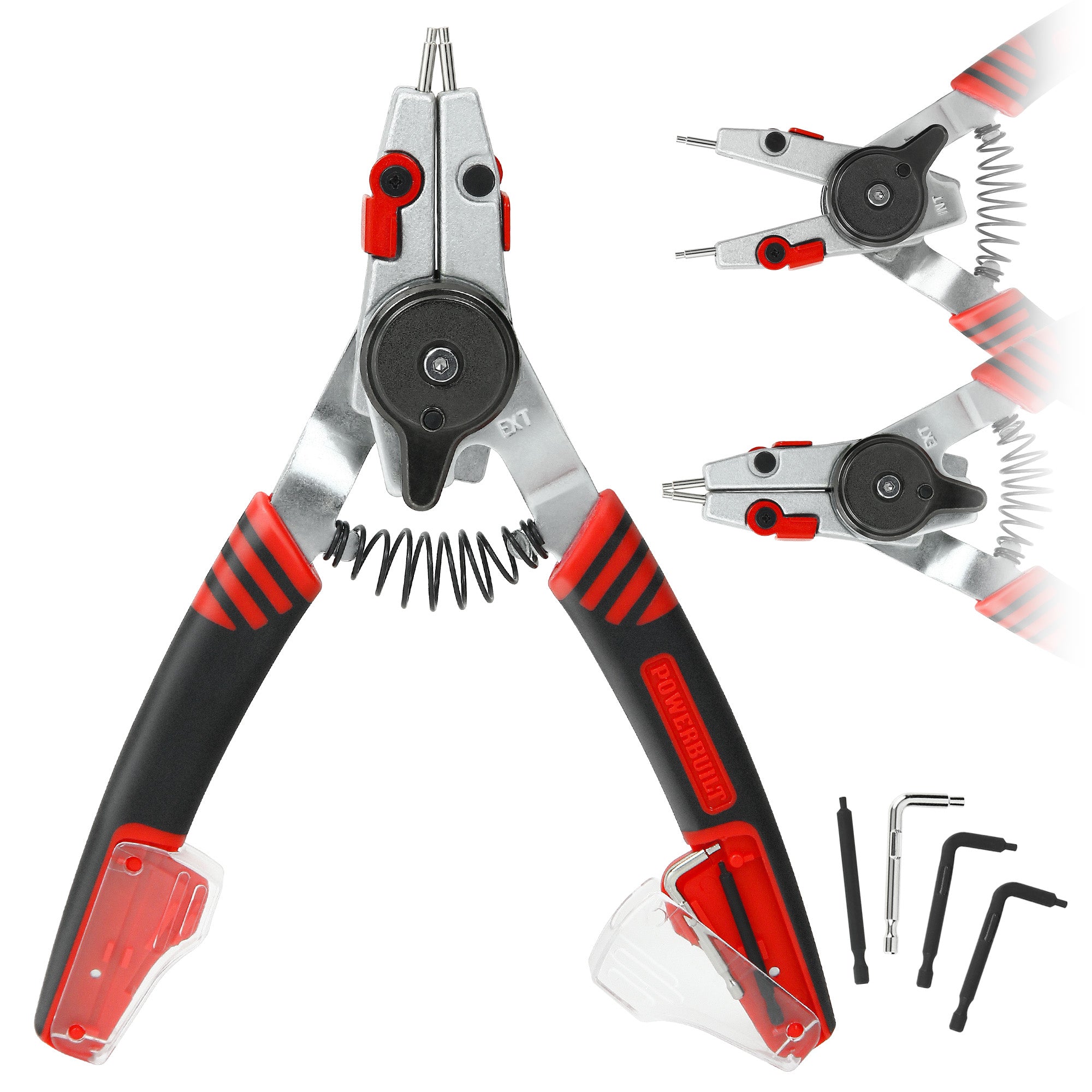 Internal/External Snap Ring Pliers With Quick Switch Tips