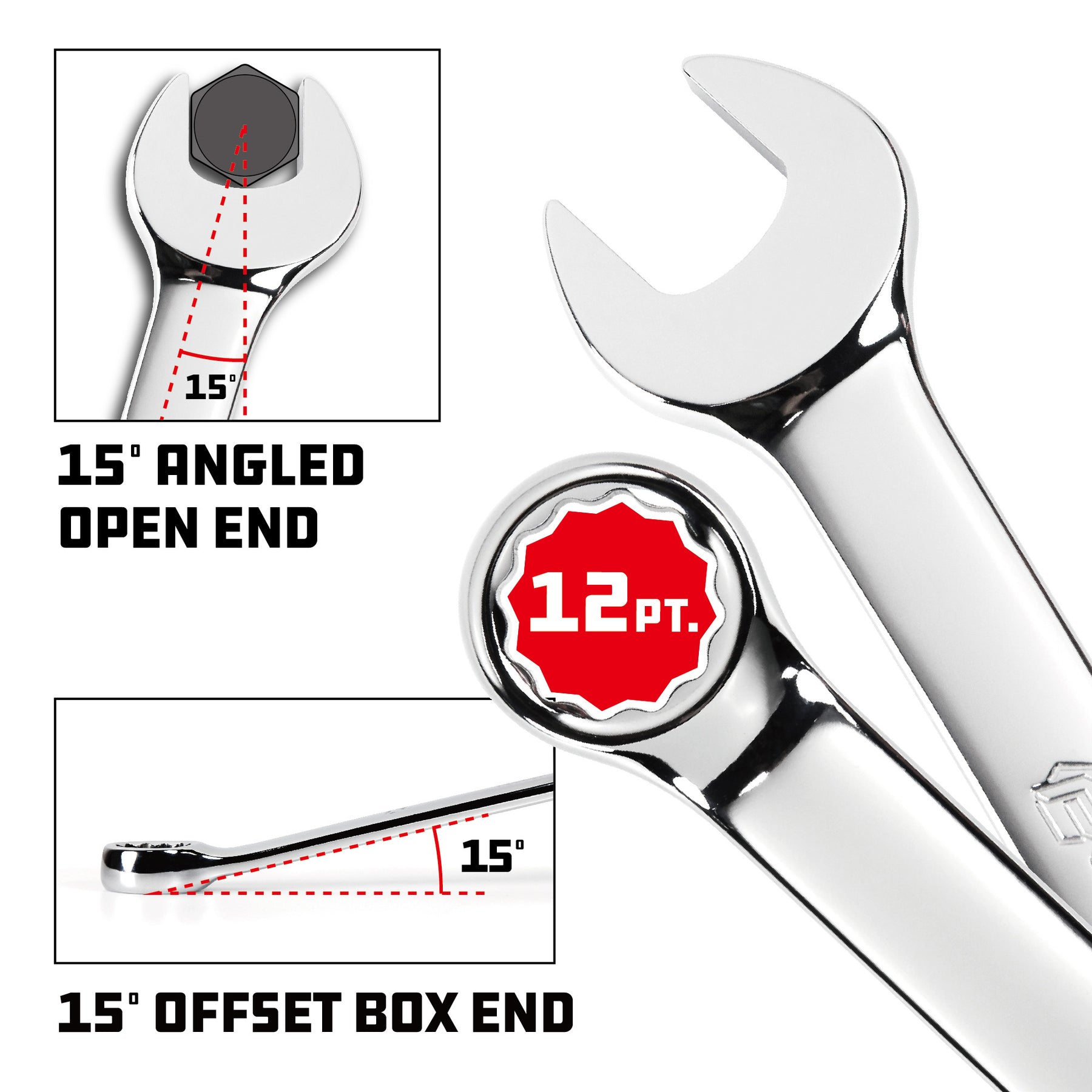 16 Piece Pro Tech Metric Combination Wrench Set