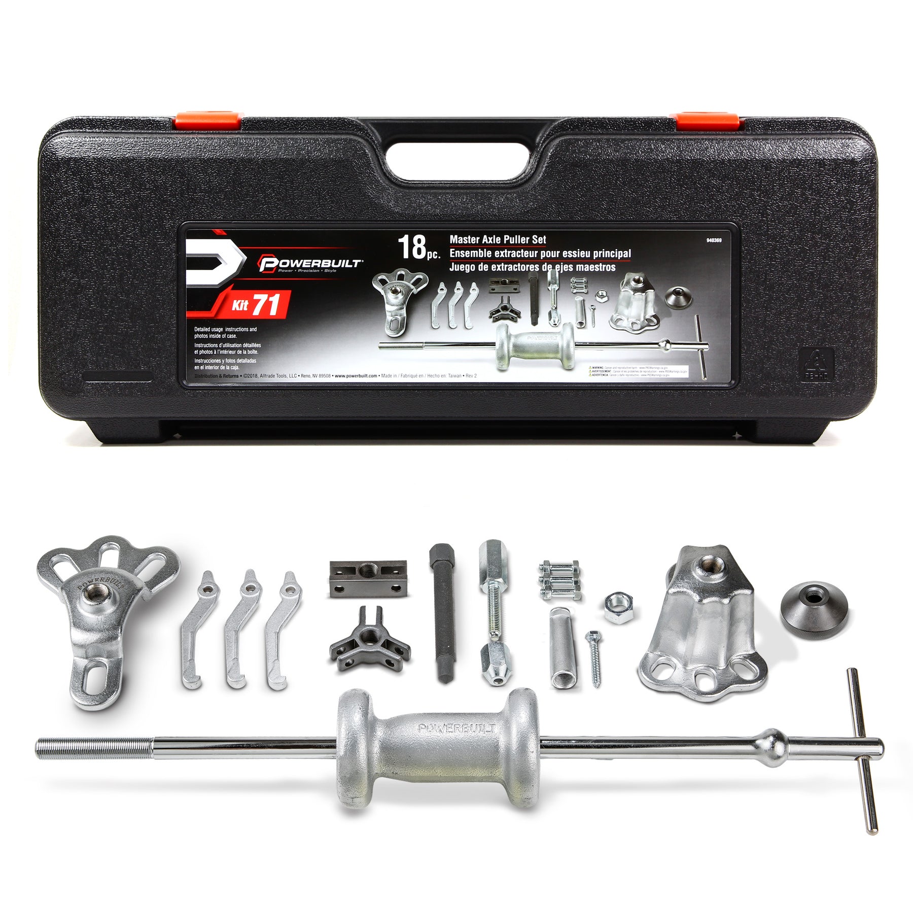 18 Piece Master Axle Puller Kit