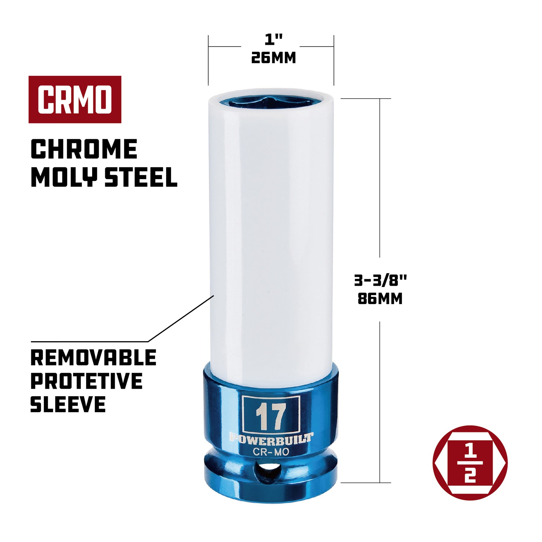 1/2 in. Dr. Thin Wall Lug Nut Sockets - Metric