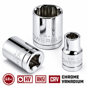 1/2 in. Dr. Sockets - Metric Shallow -  12 Pt.