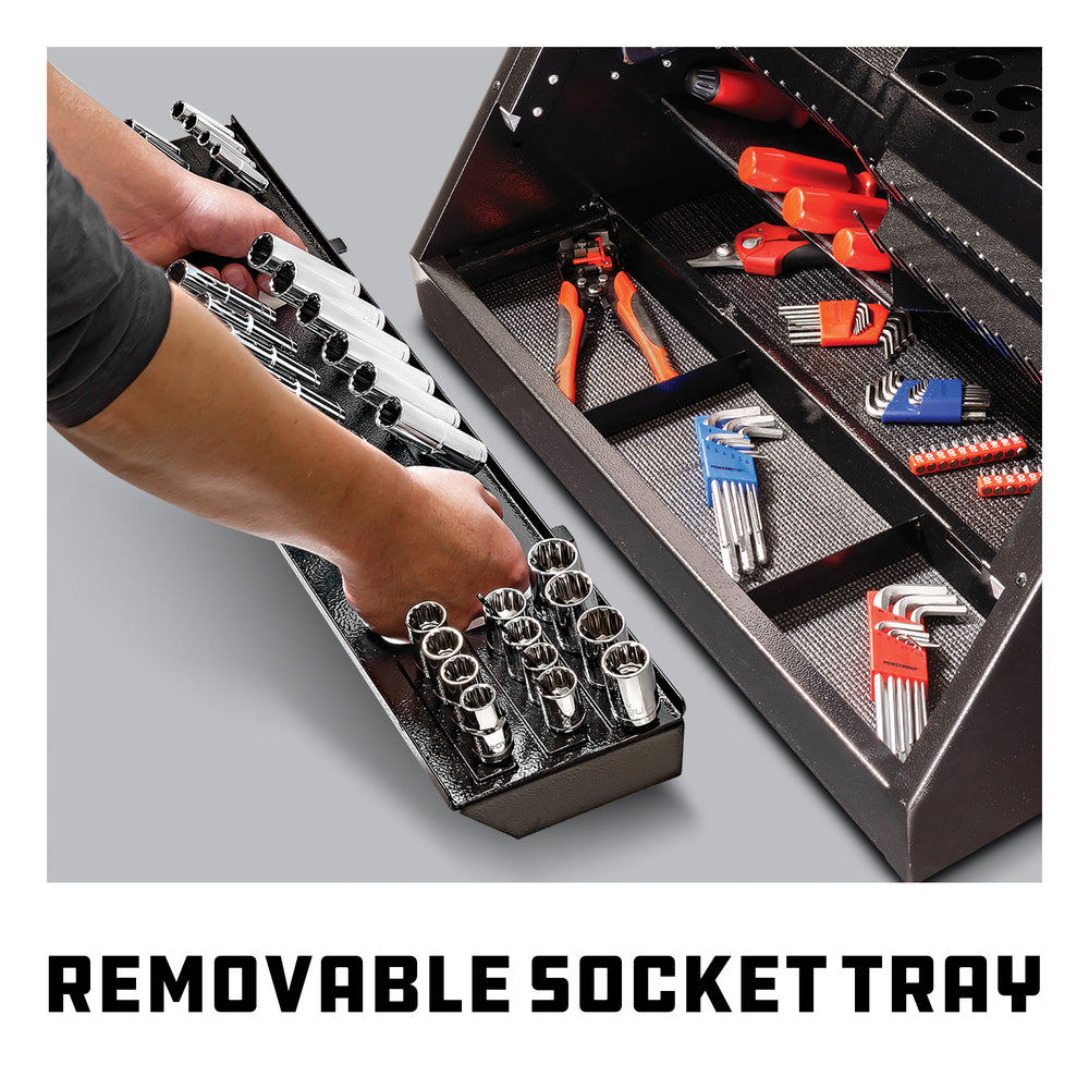 26 Inch Portable Slant Front Rapid Toolbox Tiered Stairstep