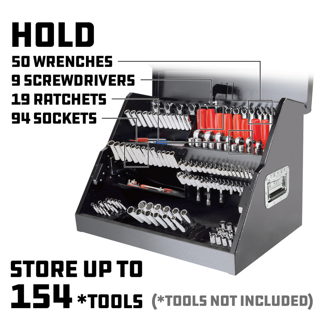 26 Inch Portable Slant Front Rapid Toolbox Tiered Stairstep