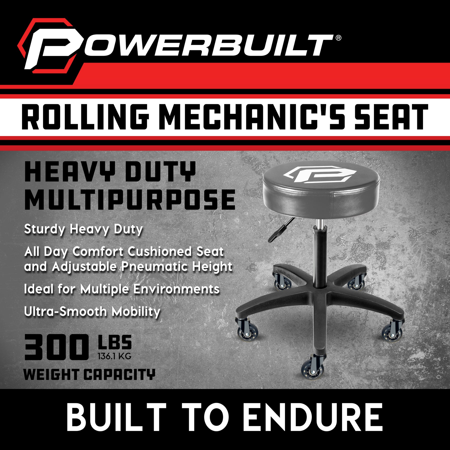 Heavy Duty Multipurpose Rolling Mechanic's Seat