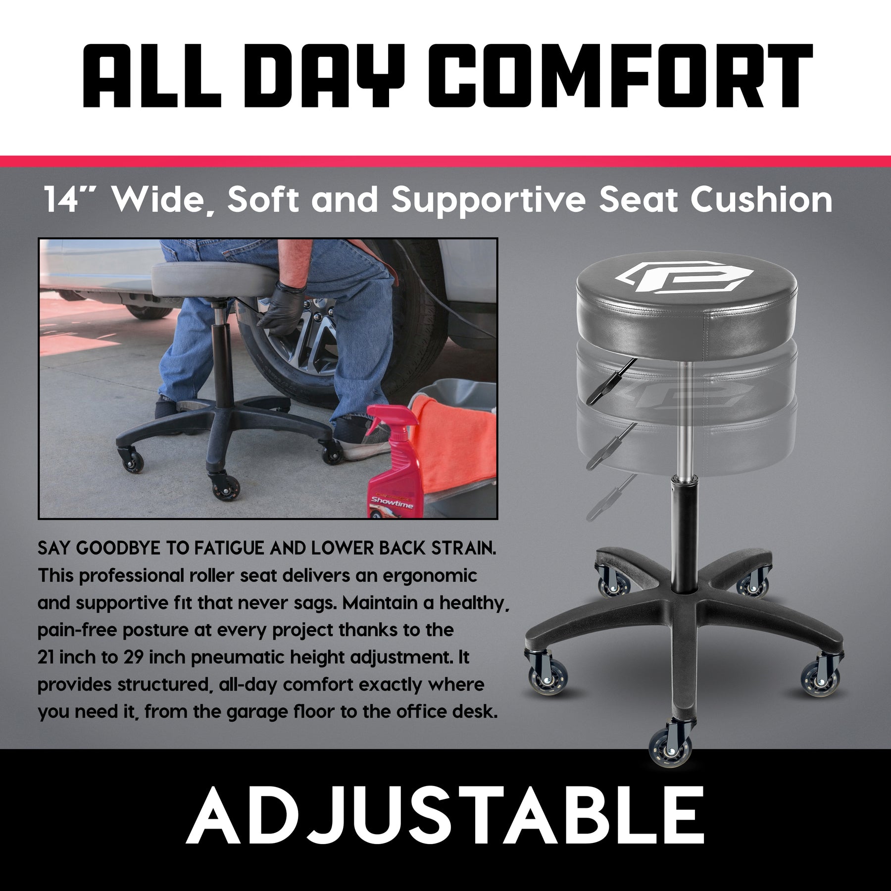 Heavy Duty Multipurpose Rolling Mechanic's Seat