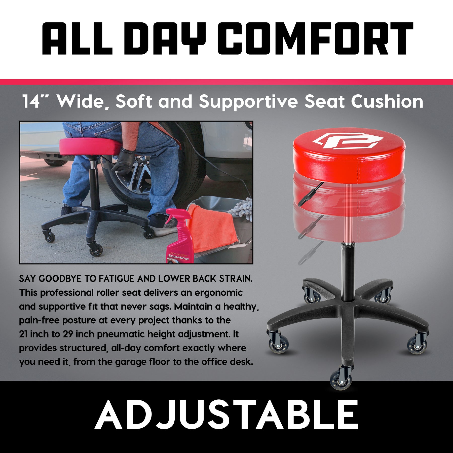 Heavy Duty Rolling Mechanic's Seat