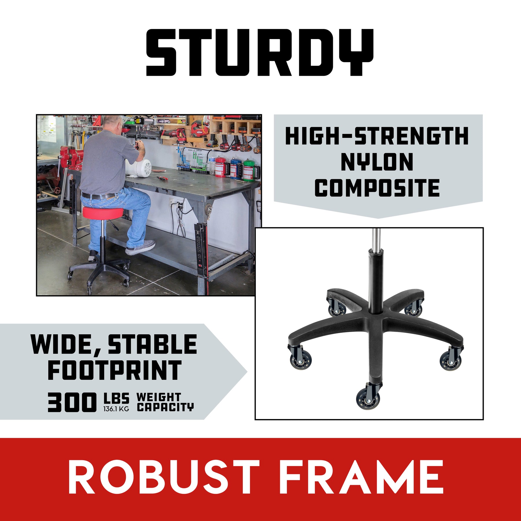 Heavy Duty Rolling Mechanic's Seat