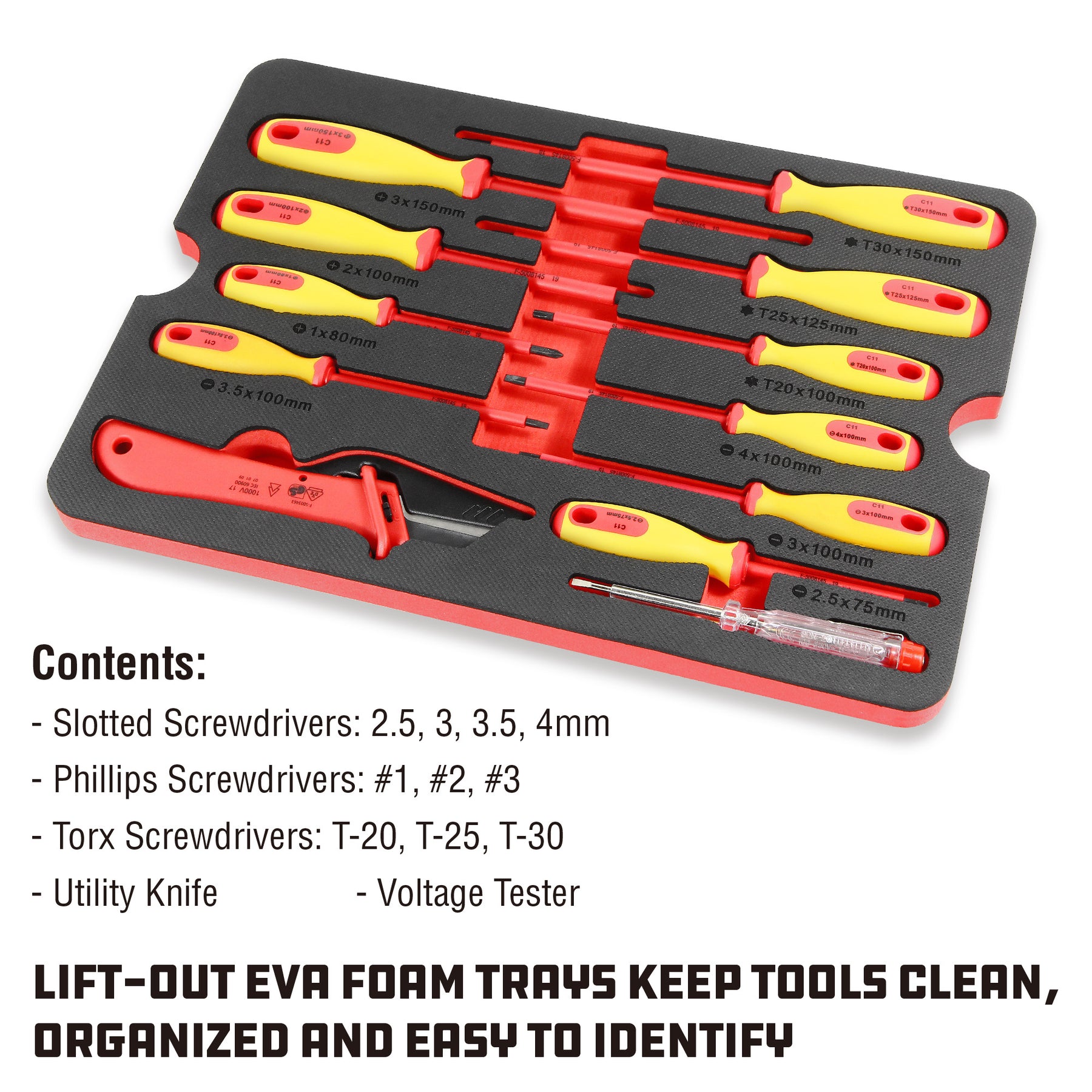 Powerbuilt 8-Piece Box End Insulated VDE Wrench Set Rated For 1000v Sizes 10mm 22mm Electric And Hybrid Vehicles Home Electrical And Car Repair