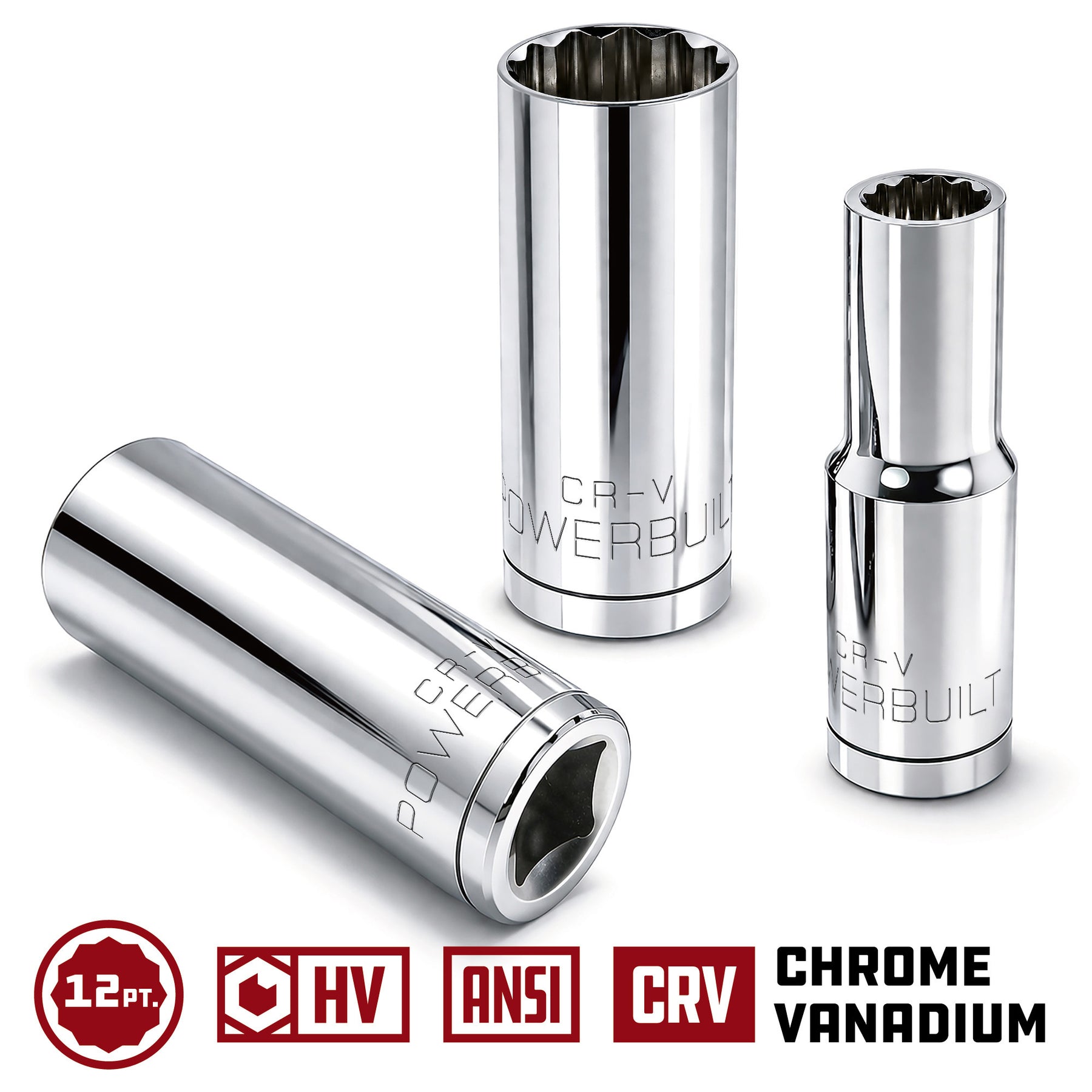 3/8 in. Dr. Sockets - SAE Deep - 12 Pt.