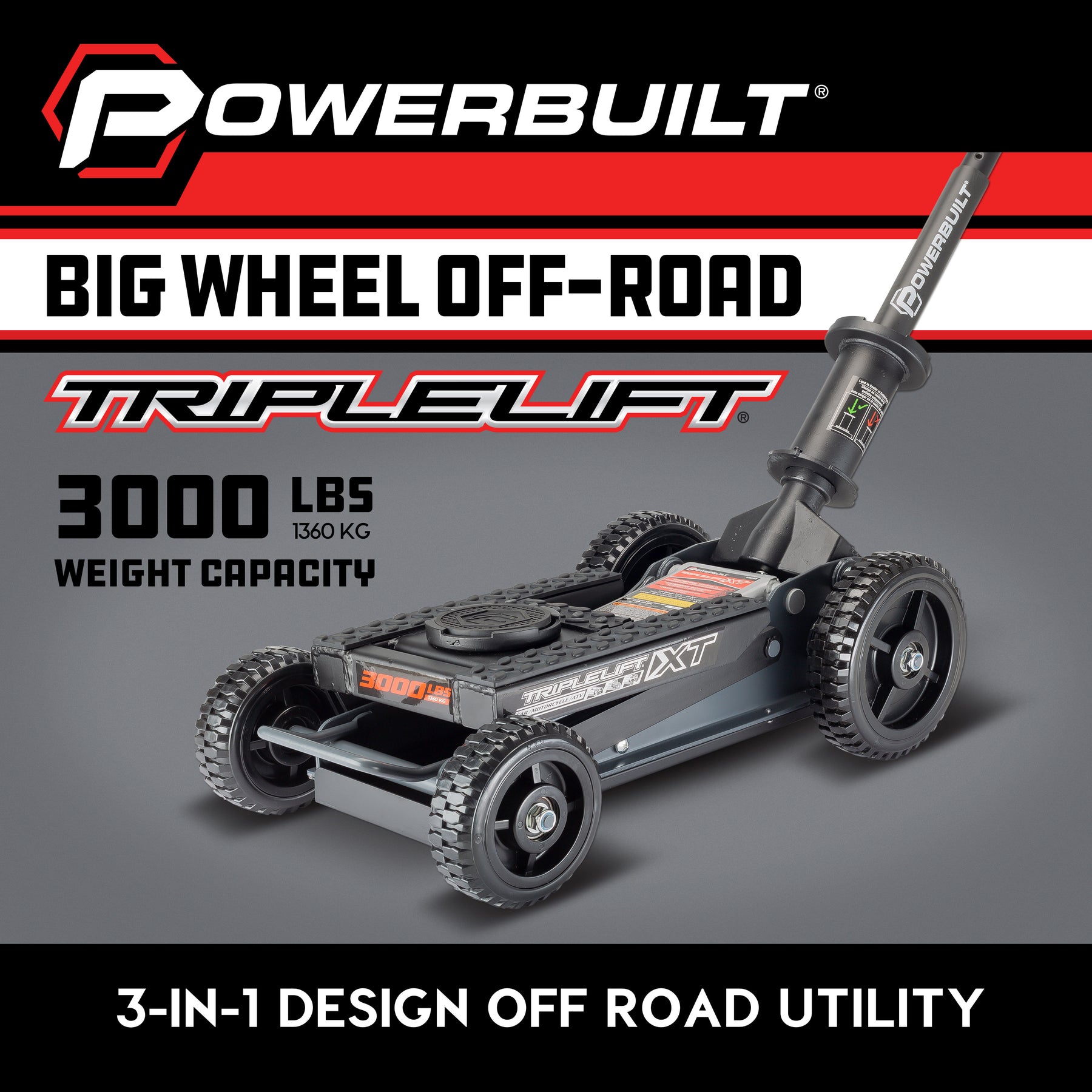 3000lbs Big Wheel Off Road Triple Lift