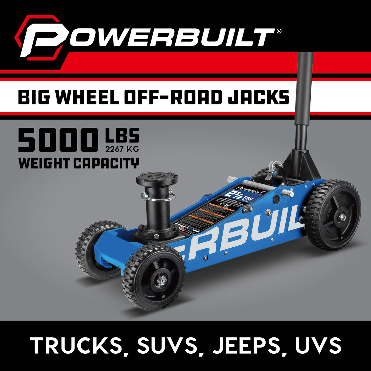 2.5 Ton Big Wheel Off Road Jack (Blue)