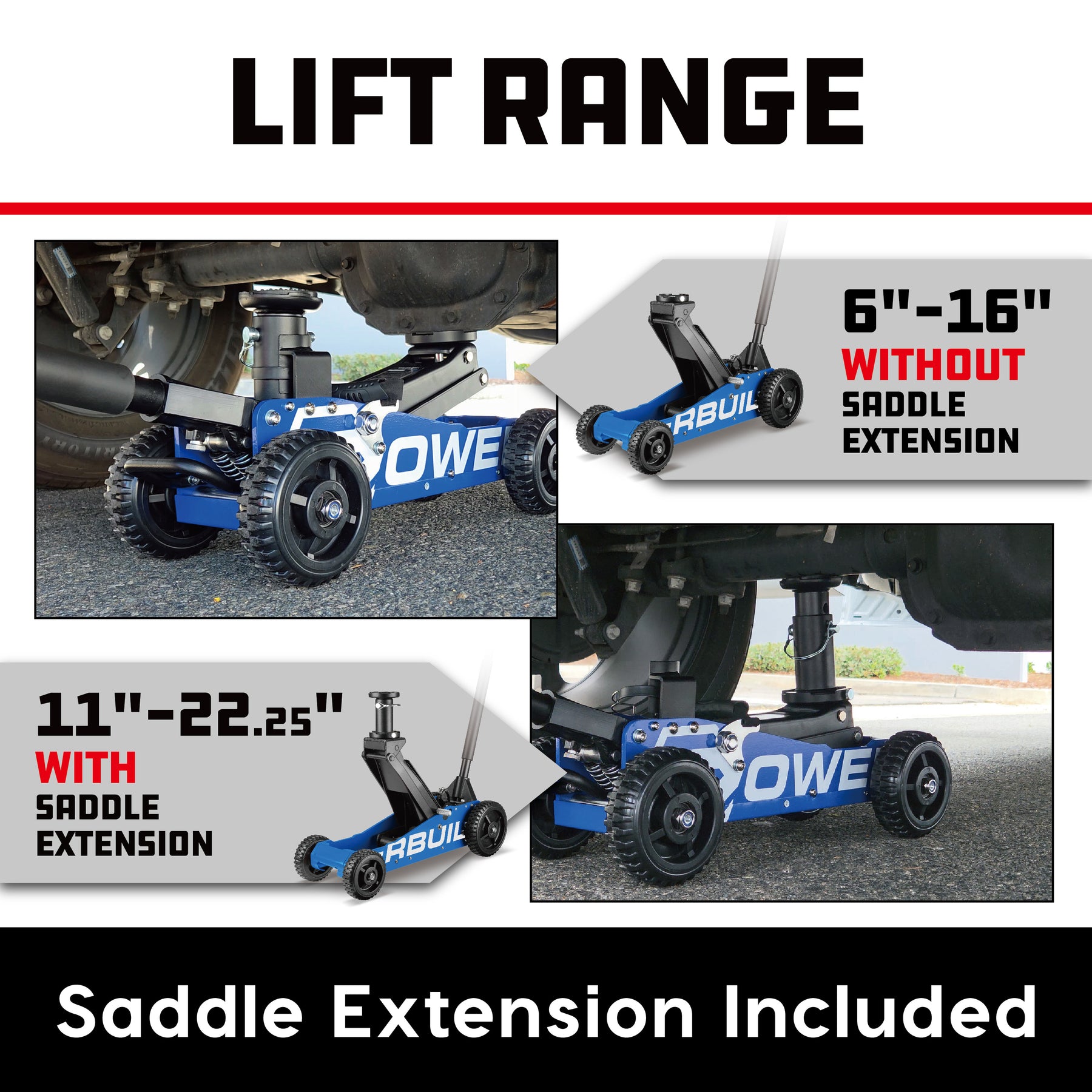 2.5 Ton Big Wheel Off Road Jack (Blue)