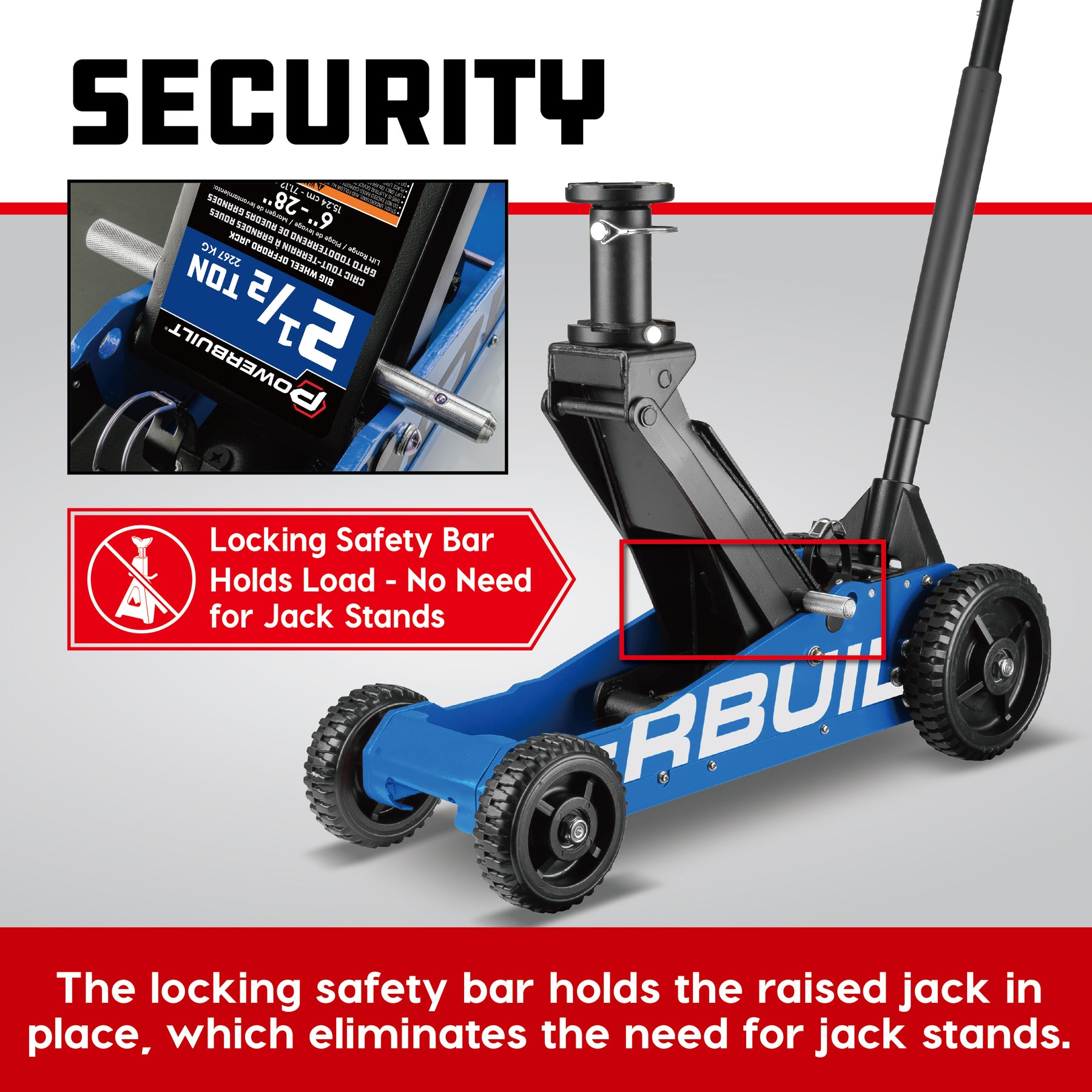 2.5 Ton Big Wheel Off Road Jack (Blue)
