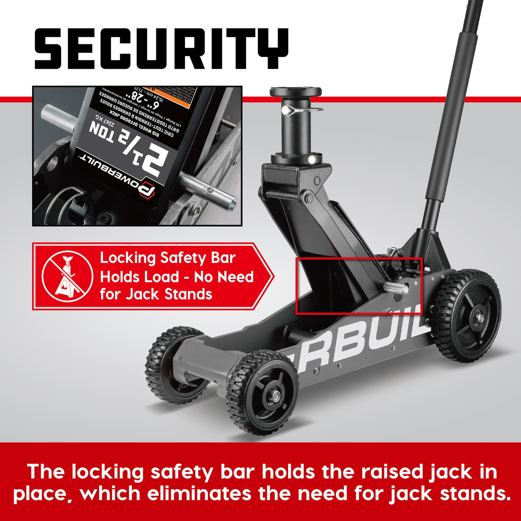 2.5 Ton Big Wheel Off Road Jack (Grey)