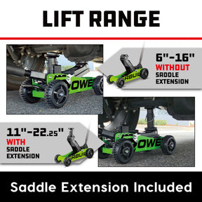 2.5 Ton Big Wheel Off Road Jack (Green)