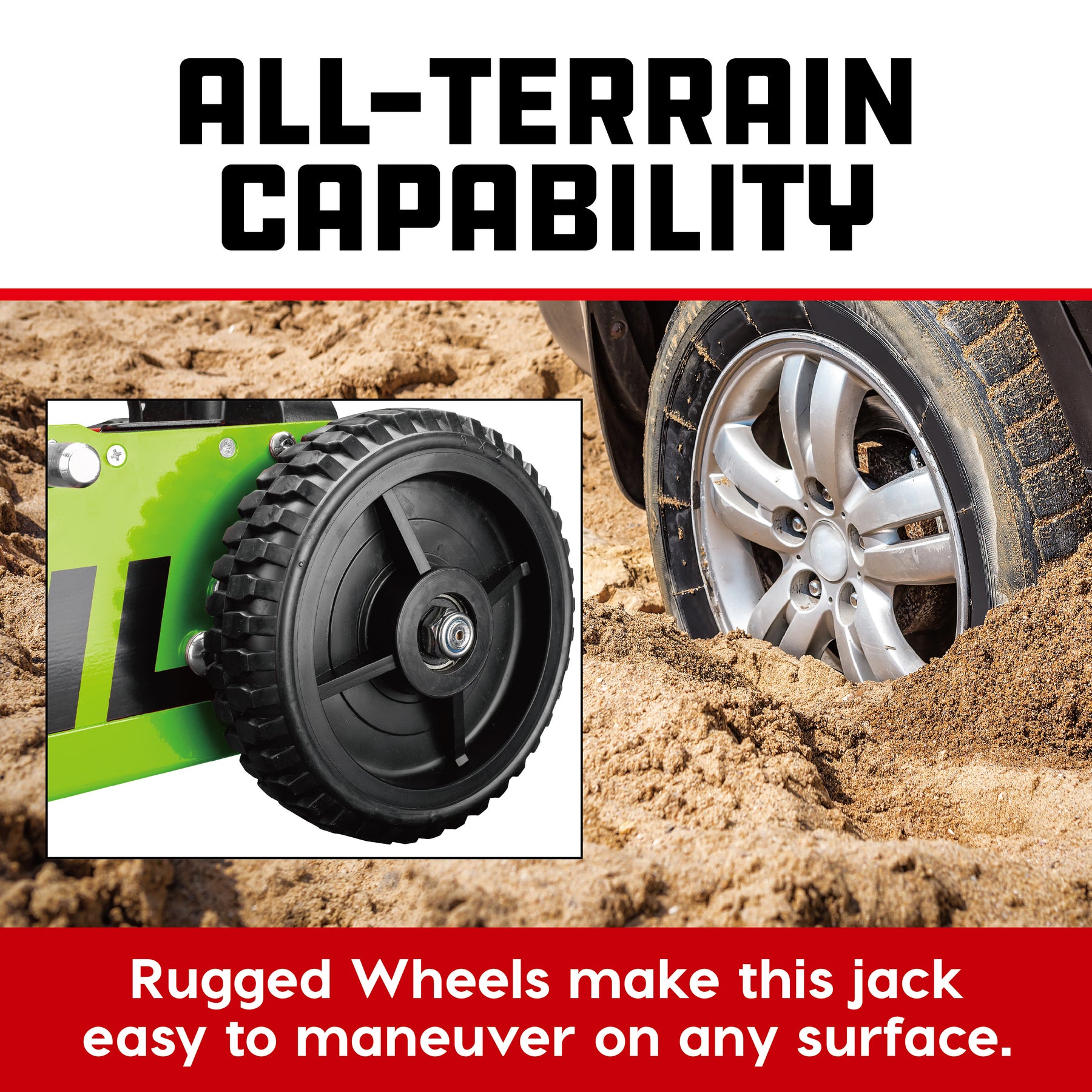2.5 Ton Big Wheel Off Road Jack (Green)