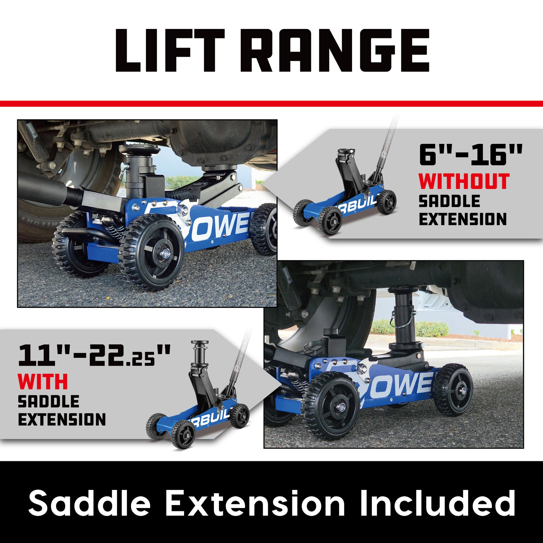 1.5 Ton Big Wheel Off Road Jack (Blue)