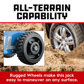 1.5 Ton Big Wheel Off Road Jack (Blue)