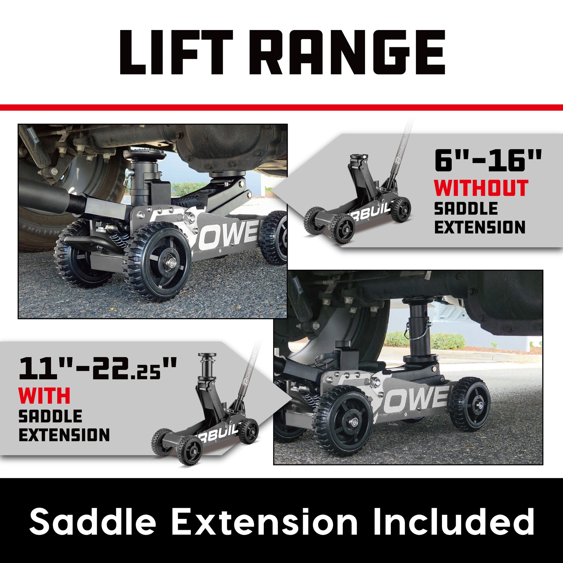 1.5 Ton Big Wheel Off Road Jack (Grey)