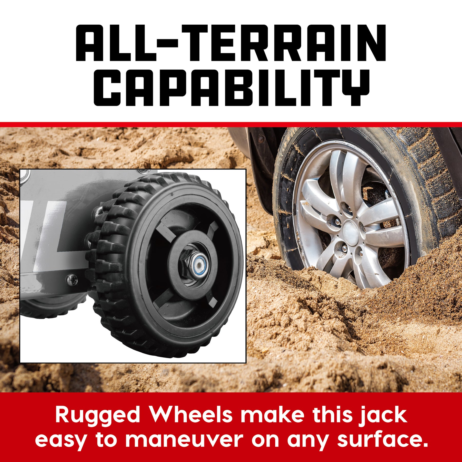 1.5 Ton Big Wheel Off Road Jack (Grey)