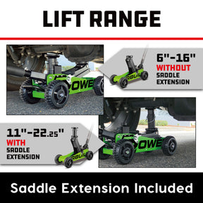 1.5 Ton Big Wheel Off Road Jack (Green)