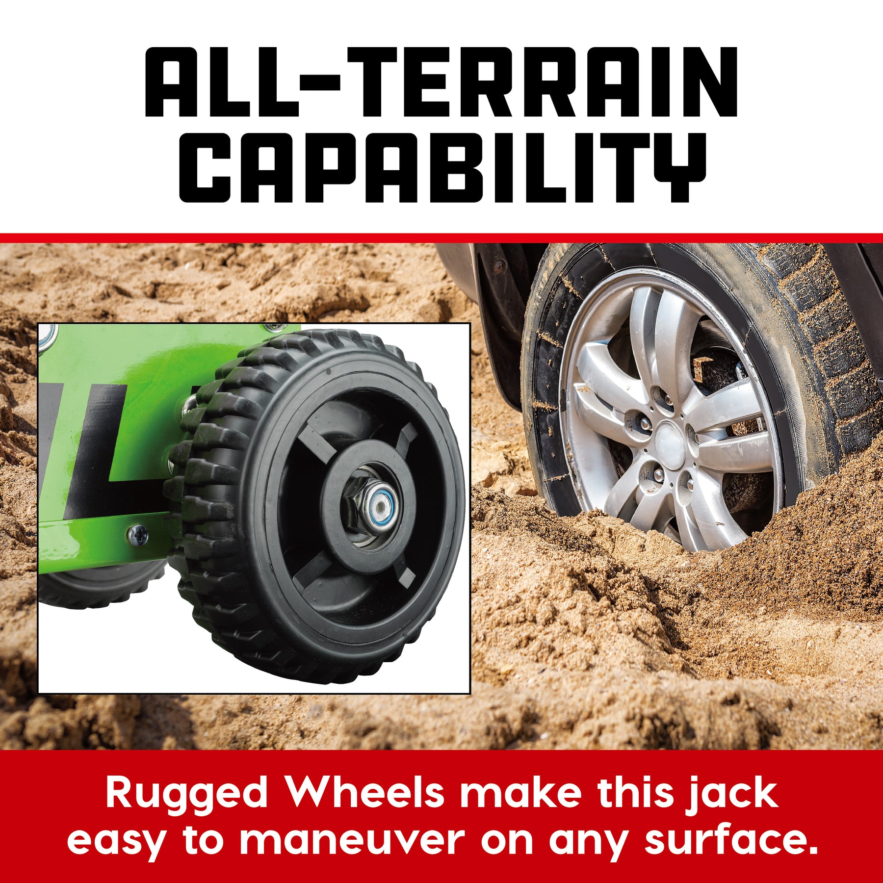 1.5 Ton Big Wheel Off Road Jack (Green)