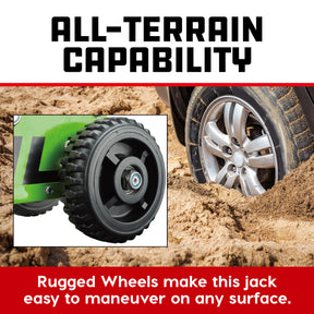 1.5 Ton Big Wheel Off Road Jack (Green)
