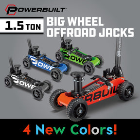 1.5 Ton Big Wheel Off Road Jack (Green)
