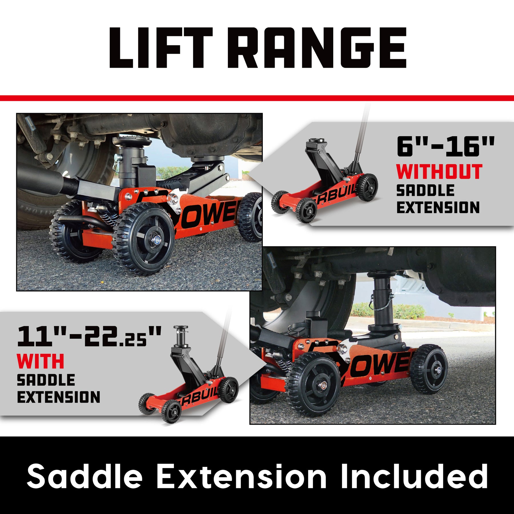 2.5 Ton Big Wheel Off-Road Jack (Orange)