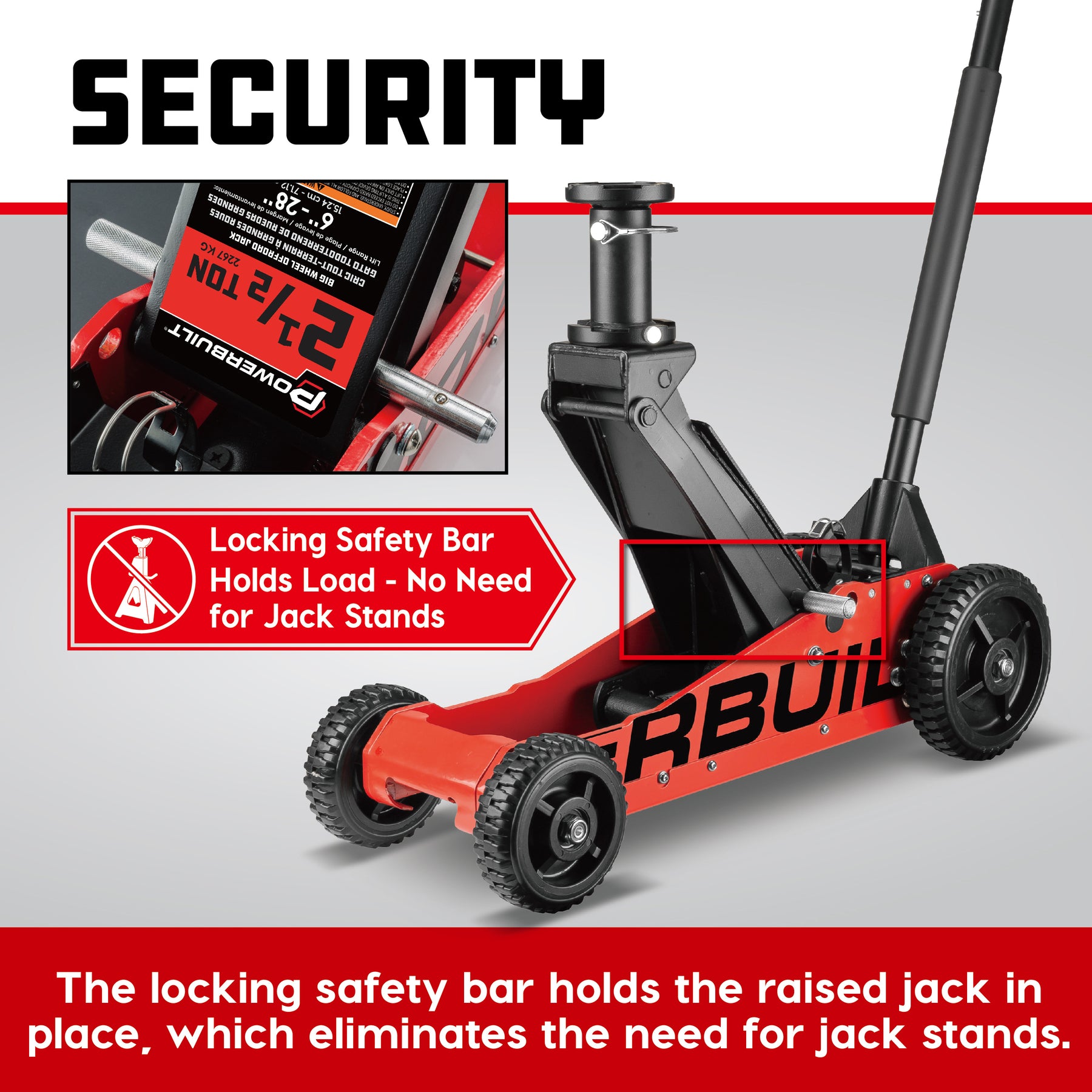 2.5 Ton Big Wheel Off-Road Jack (Orange)