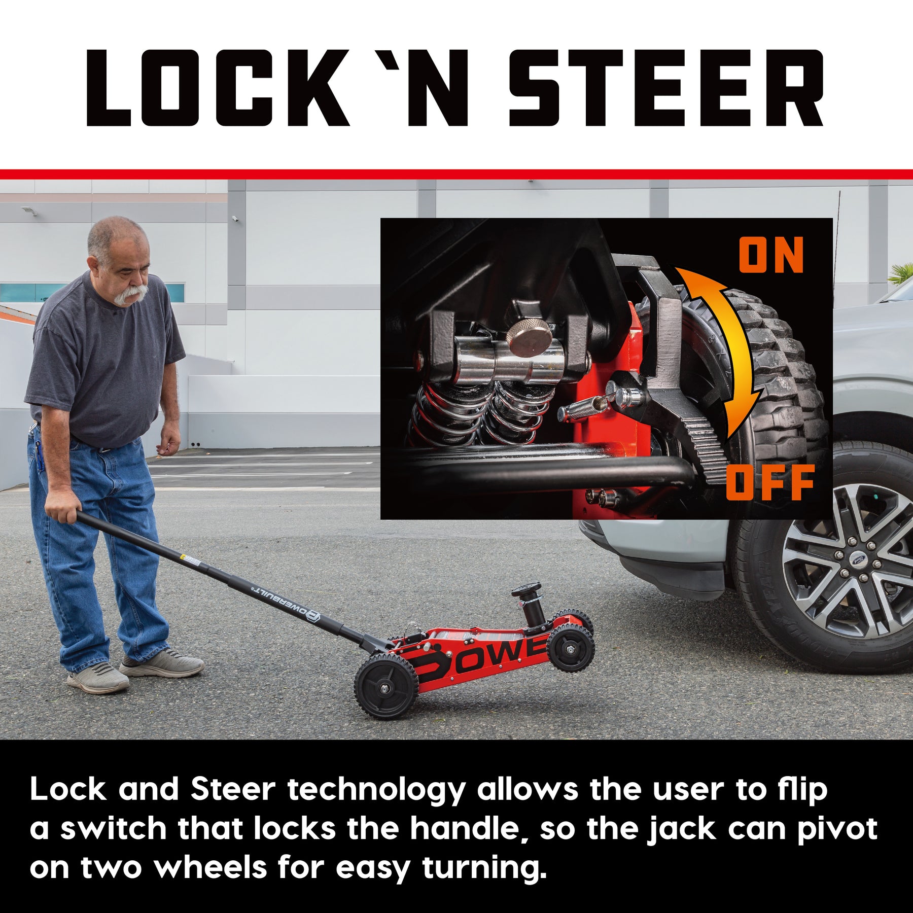 2.5 Ton Big Wheel Off-Road Jack (Orange)
