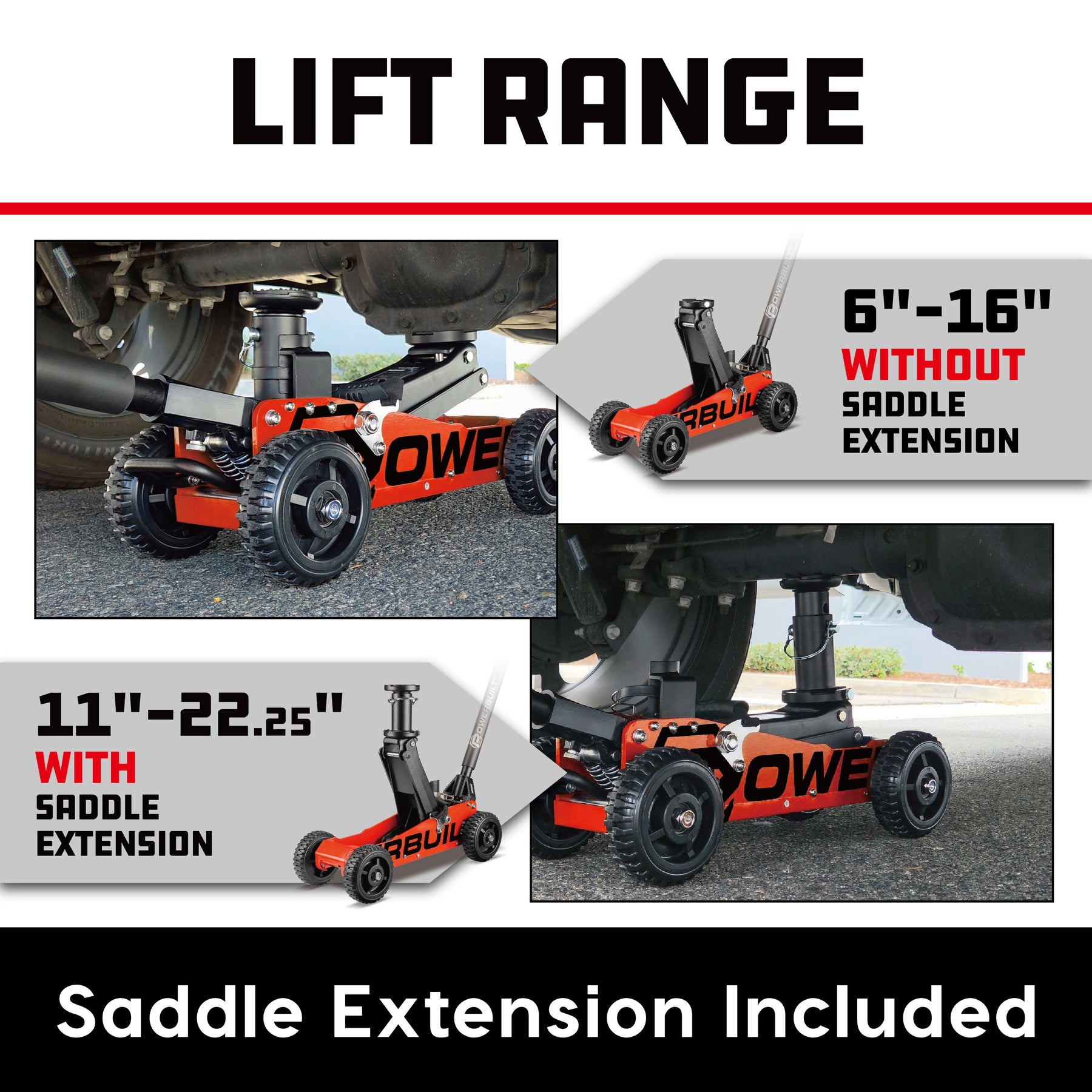 1.5 TON BIG WHEEL OFF ROAD JACK (Orange)