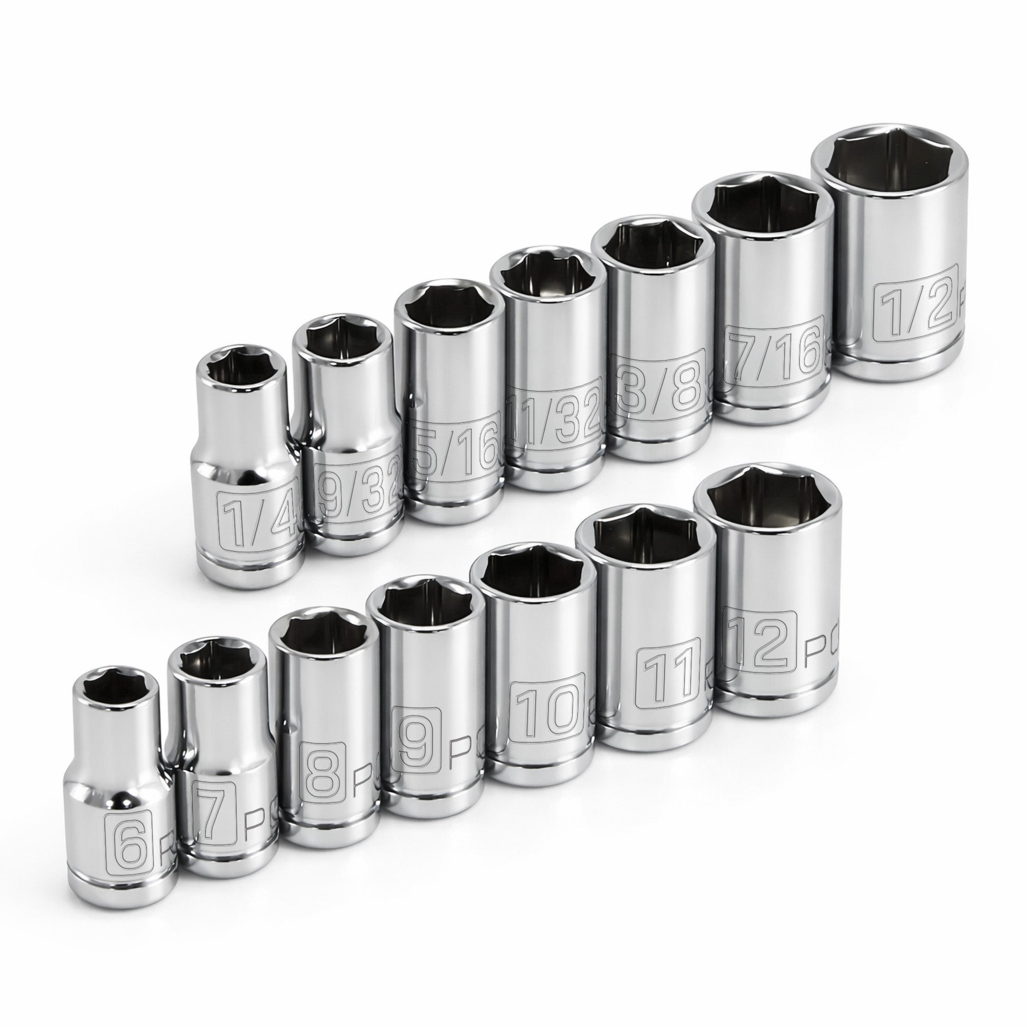 14 Piece 1/4 in. Dr. SAE & Metric 6 Pt. Socket Set