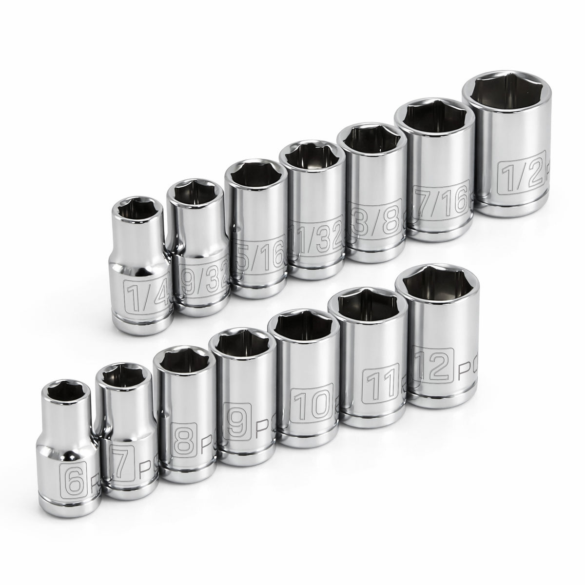 14 Piece 1/4 in. Dr. SAE & Metric 6 Pt. Socket Set