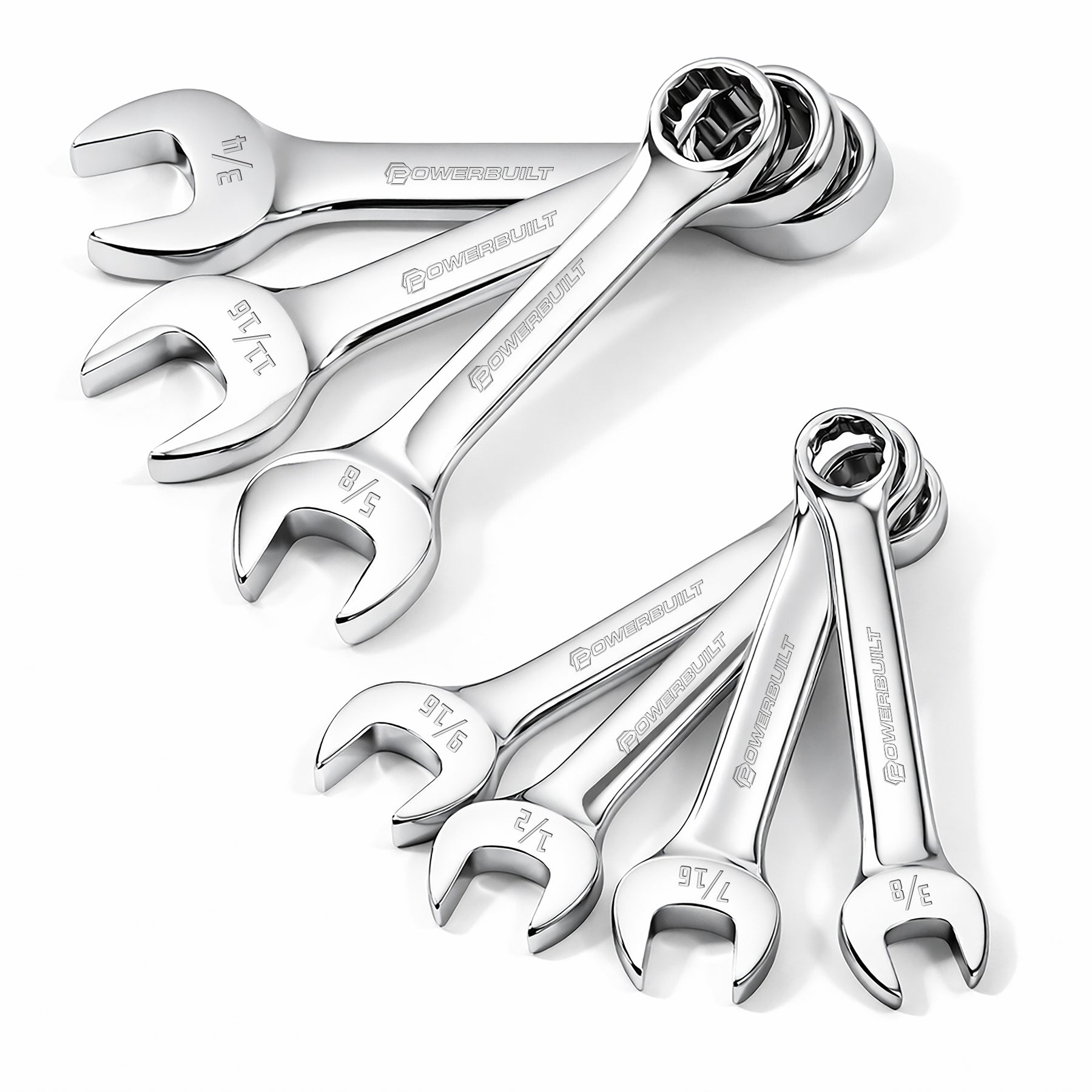 7 Piece SAE Stubby Combination Wrench Set