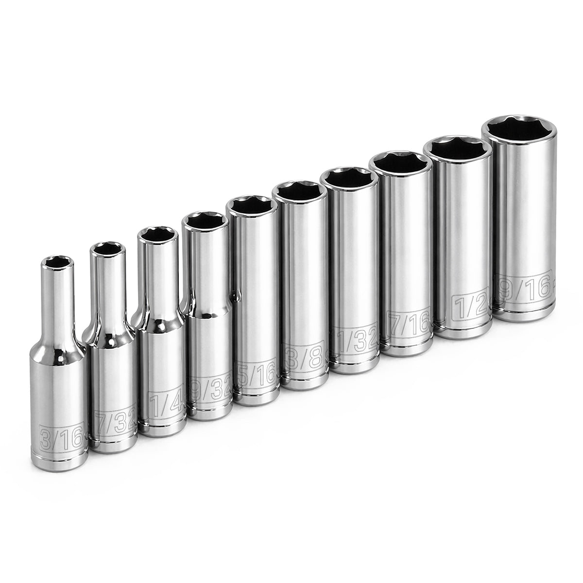 11/32 Diepe SAE Socket 1/4 Drive 48mm Lengte 6 Punt Chroom Vanadium Staal