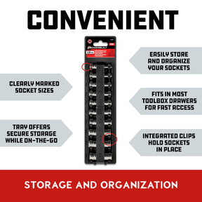 10 Piece 1/4 in. Dr. Metric 6 Pt. Deep Socket Set