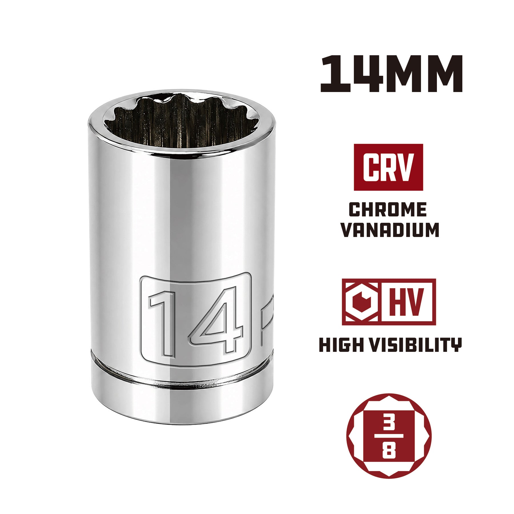 3/8 in. Dr. Sockets - Metric Shallow - 12 Pt.