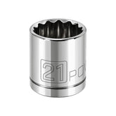 3/8 Inch Drive x 21 MM 12 Point Shallow Socket