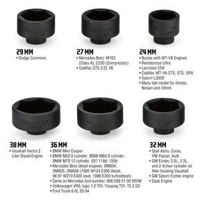 Autojack 32mm Low Profile Oil Filter Socket – 3/8in Drive – 6 Point – Chrome Vanadium