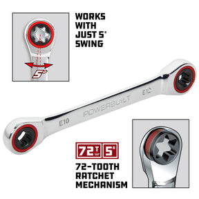 Ratcheting Double Box-End E-Star Wrench - E10/E12
