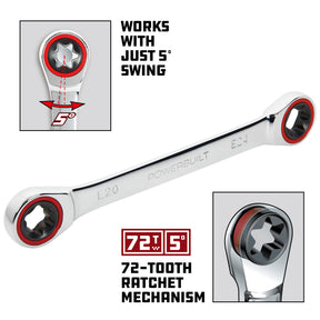 E20 x E24 E-Star Ratcheting Wrench