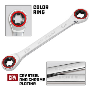 E20 x E24 E-Star Ratcheting Wrench