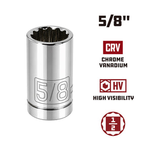 1/2 Inch Drive x 5/8 Inch 12 Point Shallow Socket