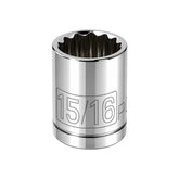 1/2 Inch Drive x 15/16 Inch 12 Point Shallow Socket