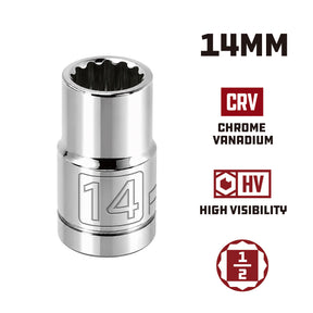 1/2 Inch Drive x 14 MM 12 Point Shallow Socket