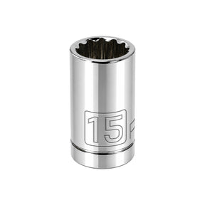 1/2 Inch Drive x 15 MM 12 Point Shallow Socket